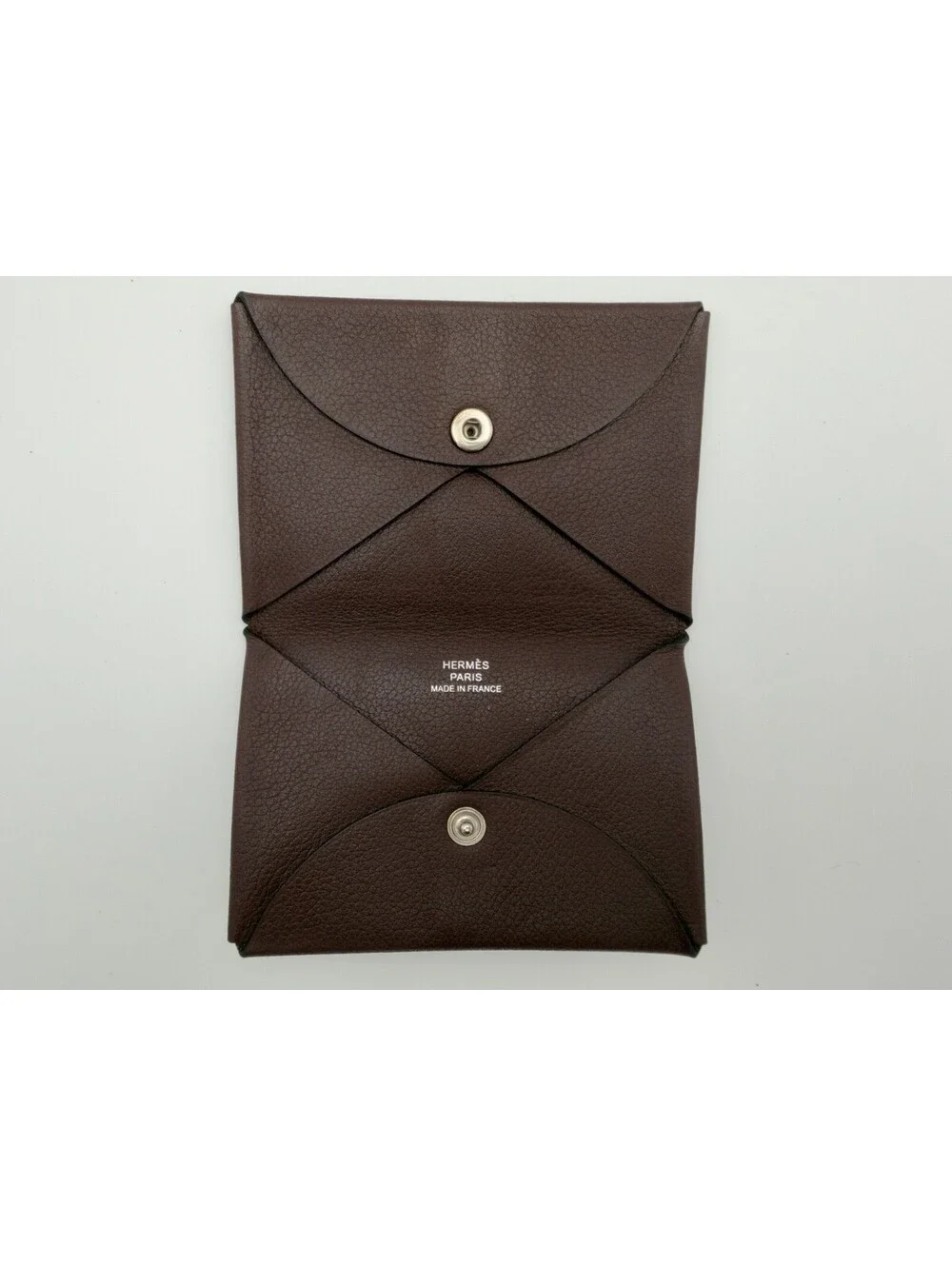Authentic Hermes Calvi Card Holder Business Card Case Terre